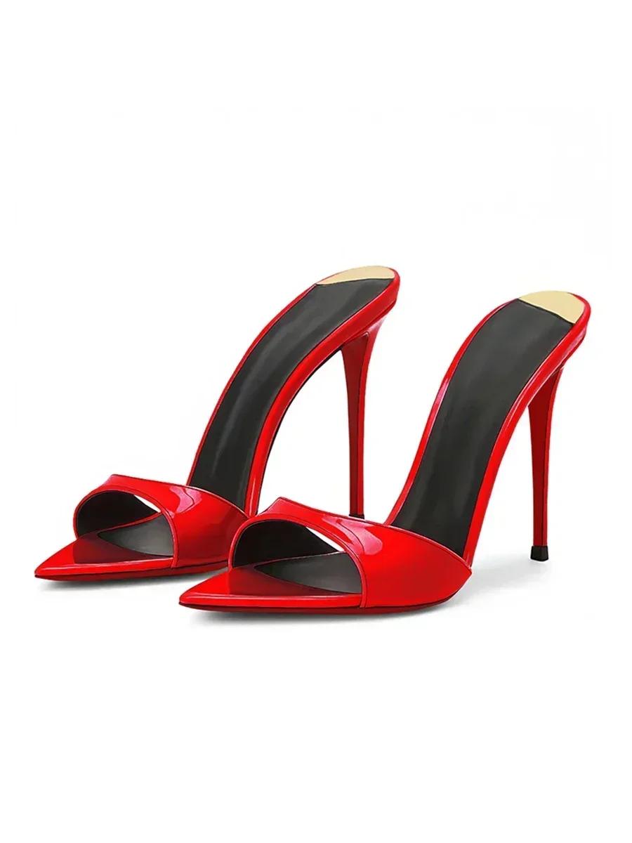 Talons hauts noirs pointus pointus pour femmes, nouvelles sandales à talons super hauts 2025, style 
