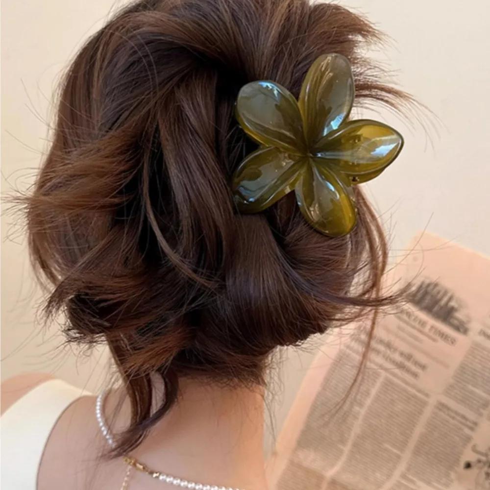 Pinces à cheveux princesse sirène Laser en forme de fleur pour femmes, 8cm/3,15 pouces, grande taill