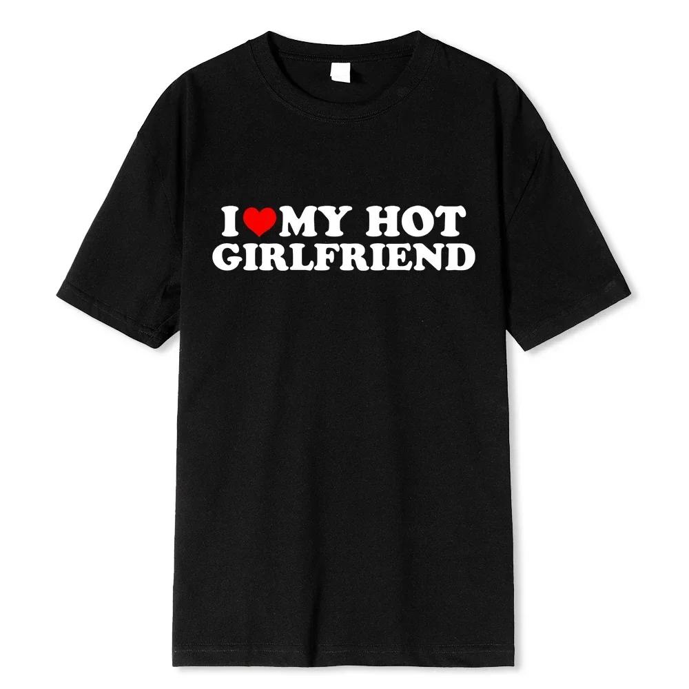 J'aime ma petite amie chaude petit ami t-shirt en coton de haute qualité Manga bande dessinée été ho