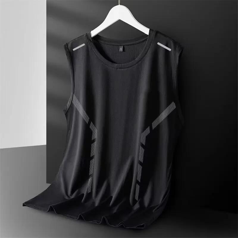 Débardeur tendance pour hommes, fin, respirant, séchage rapide, sport décontracté, épaules larges, c