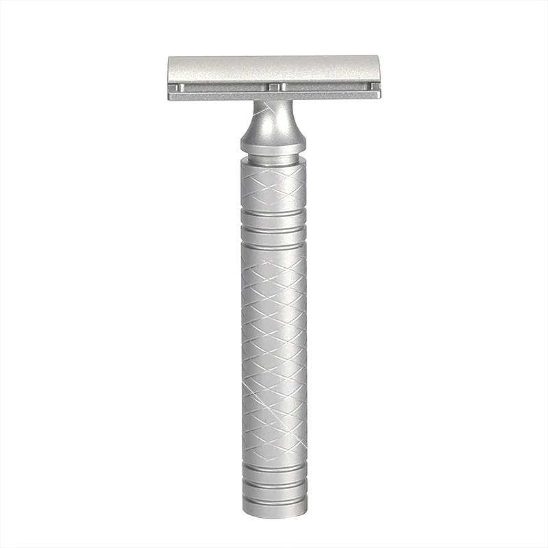 Rasoir léger en alliage d'aluminium à Double tranchant pour hommes, sécurité manuelle CNC, poignée a
