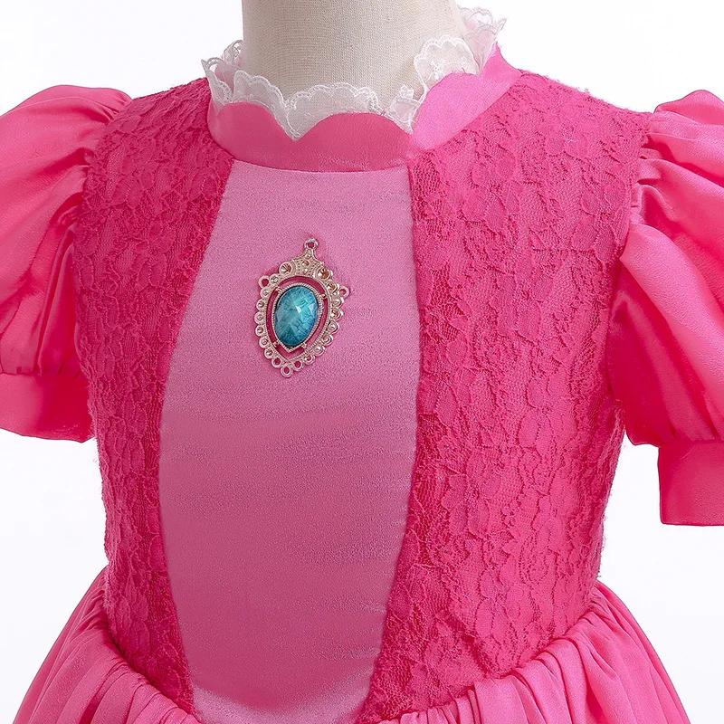 Robe princesse en mousseline de soie et dentelle pour filles, cosplay, robes de soirée éducatives, c