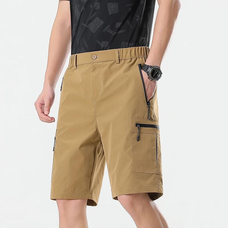 Shorts cargo pour hommes, pantalon court à poches zippées, séchage rapide, pour l'été, la randonnée,