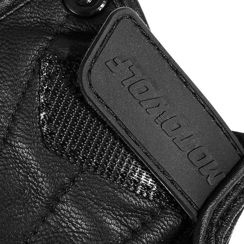 Gants de Moto d'été sans doigts, accessoires en cuir de chèvre, demi-doigt, Motocross Gant Moto Guan