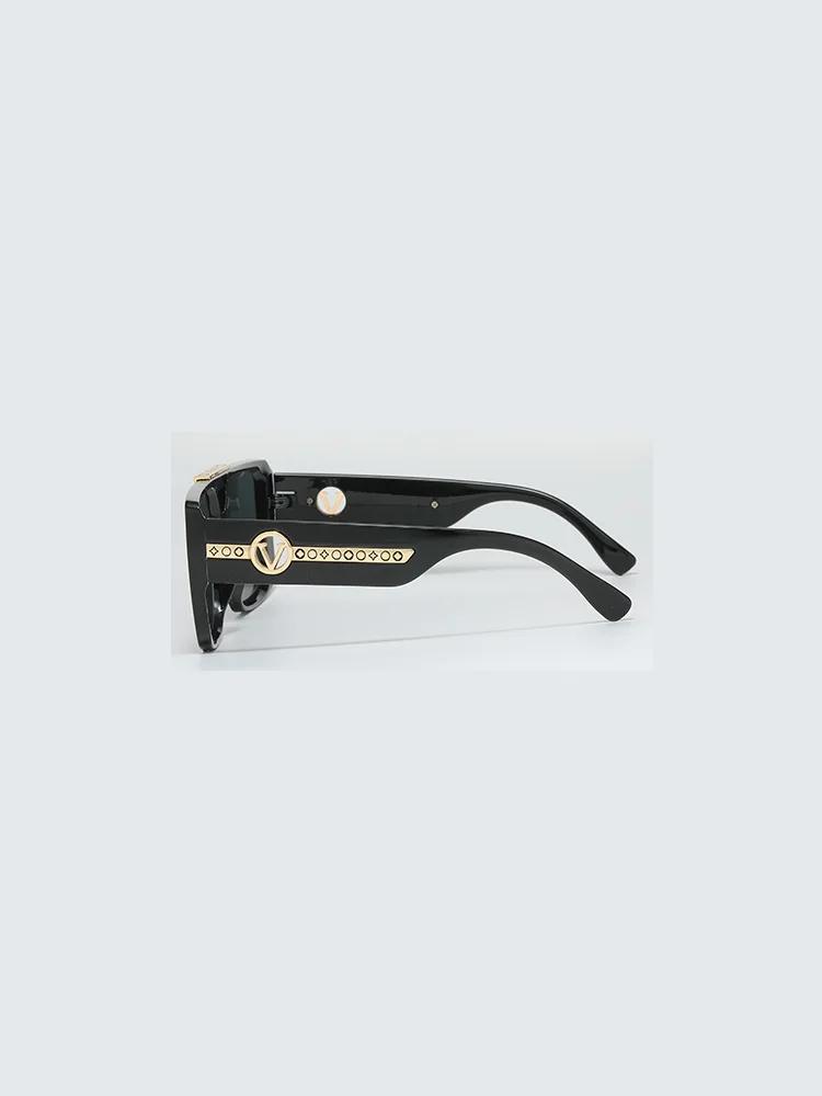 Nouveau cadre carré noir rétro classique pour hommes, décoration à motif de temple exquis, à la mode
