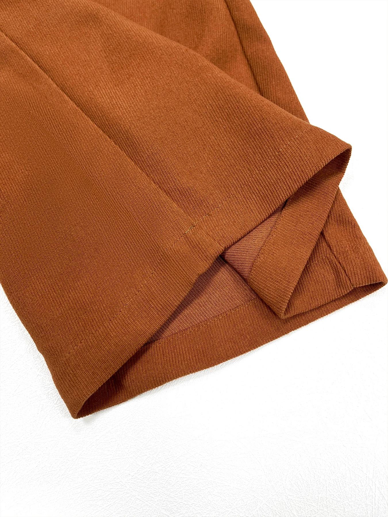 Pantalon à jambes larges avec poches unies et boutons sur le devant pour femmes, pantalon taille hau