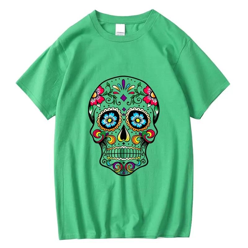 T-shirt homme haute qualité 100% coton Style de rue ample Cool crâne imprimé été hommes T-shirt déco