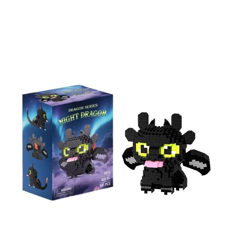 Nouveaux blocs de construction animaux jouets dessin animé Dragon Microes blocs figurines d'action H