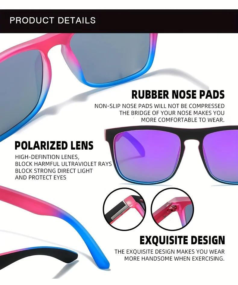 Lunettes de soleil polarisées carrées multicolores, dégradé fantastique, Anti-éblouissement UV400, p