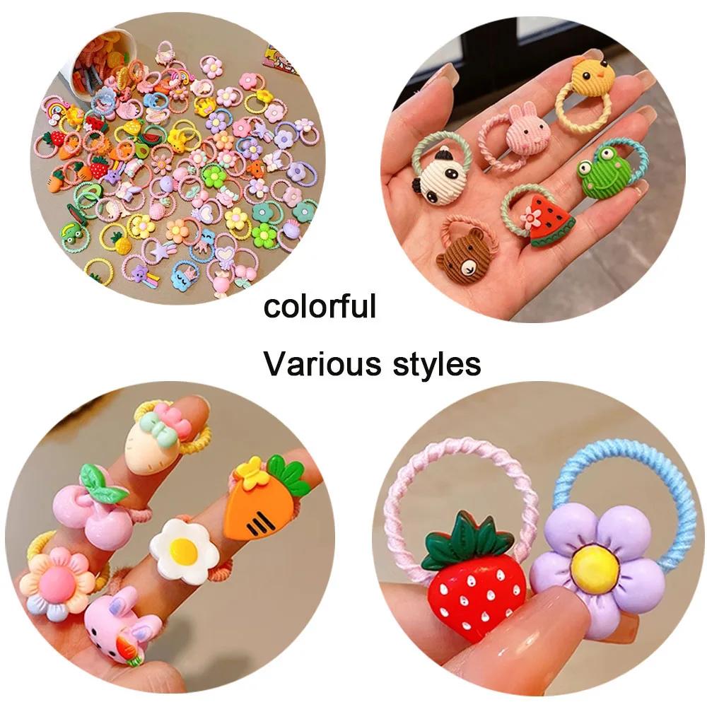 Bande de caoutchouc mignonne de dessin animé, accessoires pour cheveux pour petites filles, paquet d