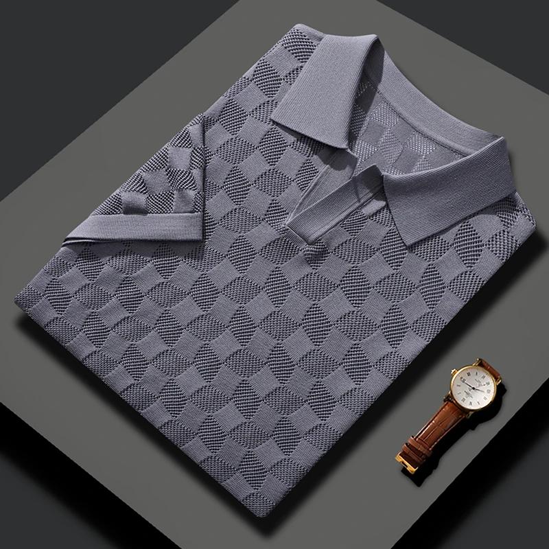 Pull à manches courtes pour hommes, col polo, maille respirante, T-shirt de sport de plein air, été,