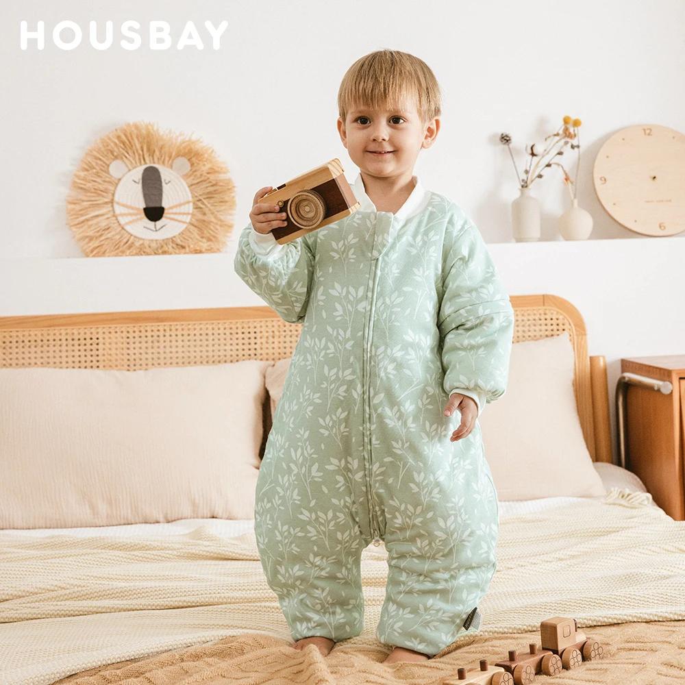 Sac de couchage pour enfants 1-4 ans, Protection du cou, coupe-vent chaud, 3 fermetures éclair, manc