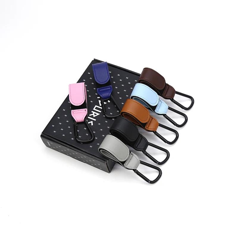 1/2 pièces PU cuir bébé sac poussette crochet landau rotation 360 degrés rotatif chariot organisateu