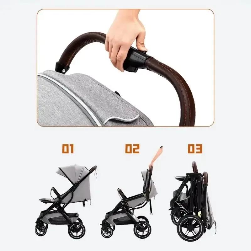 Poussette bébé ultra-légère, haute, portable, pour nouveau-né, avec amortisseurs, pour les 0-4 ans