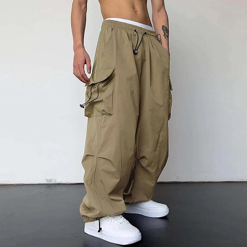 Pantalon cargo décontracté pour homme, streetwear classique, pantalon droit à jambes larges, vêtemen