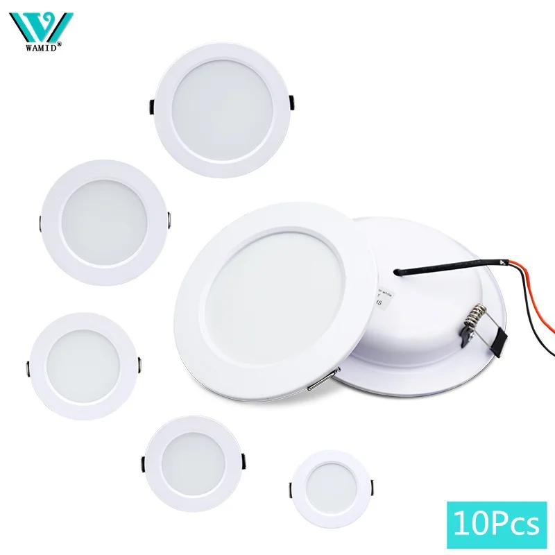 Lot de 10 spots LED encastrables blancs 5W 9W 12W 15W 18W, plafonnier LED rond DC 12V 24V AC 110V 22