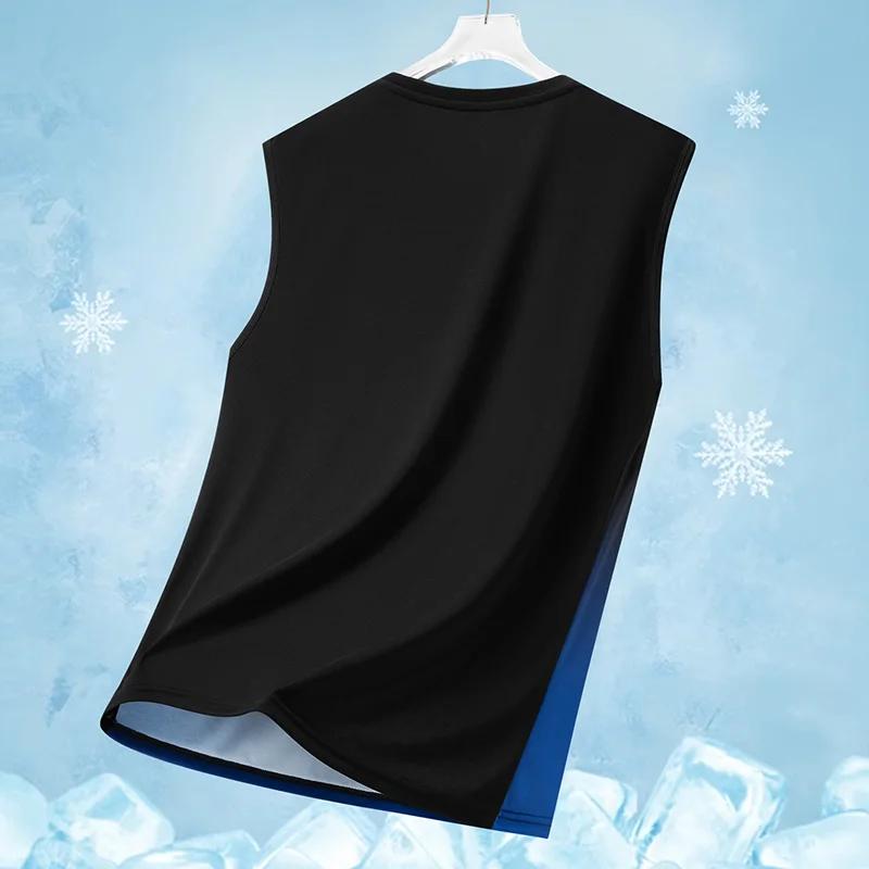 Gilet de sport dégradé pour hommes, T-Shirt léger sans manches à col rond, course d'été, tendance, c