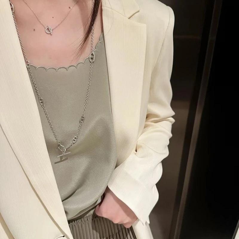 Vente flash : collier couple en acier inoxydable, bracelet multi-couches multifonctionnel et tendanc