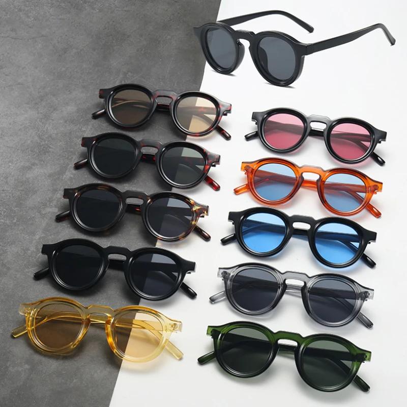 Lunettes de soleil rondes rétro à petite monture, personnalisées, haut de gamme, pour hommes et femm