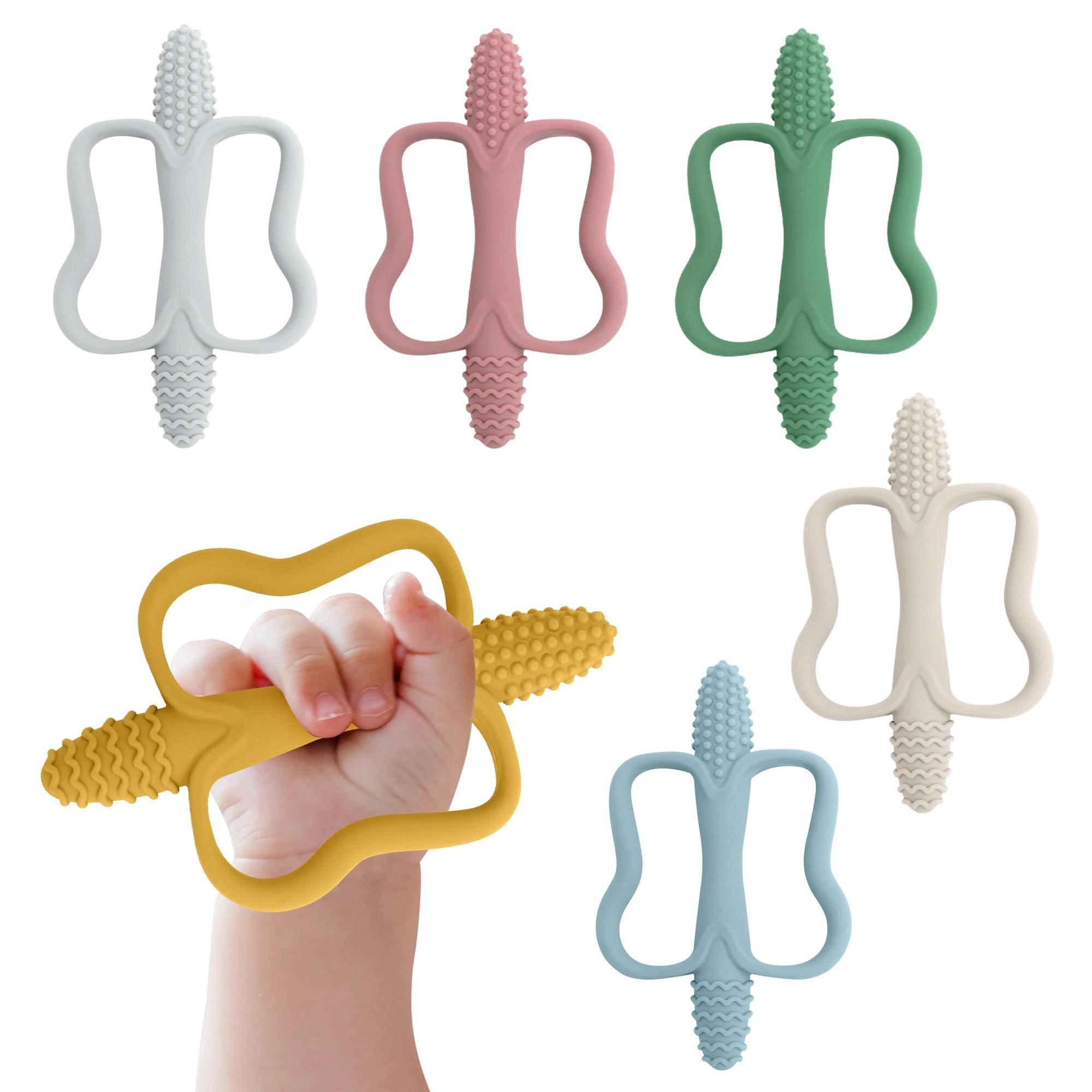 Jouets de dentition pour bébé avec poignées faciles à saisir, jouets de dentition en silicone de qua