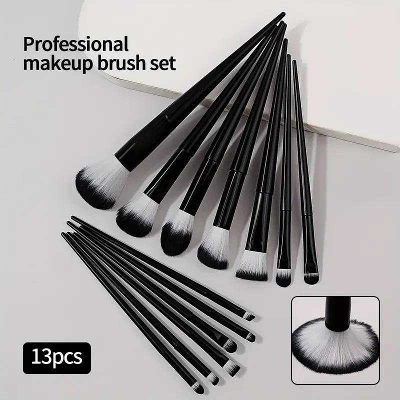 Ensemble de pinceaux de maquillage, 13 pièces, doux et moelleux, ombre à paupières, fond de teint, B