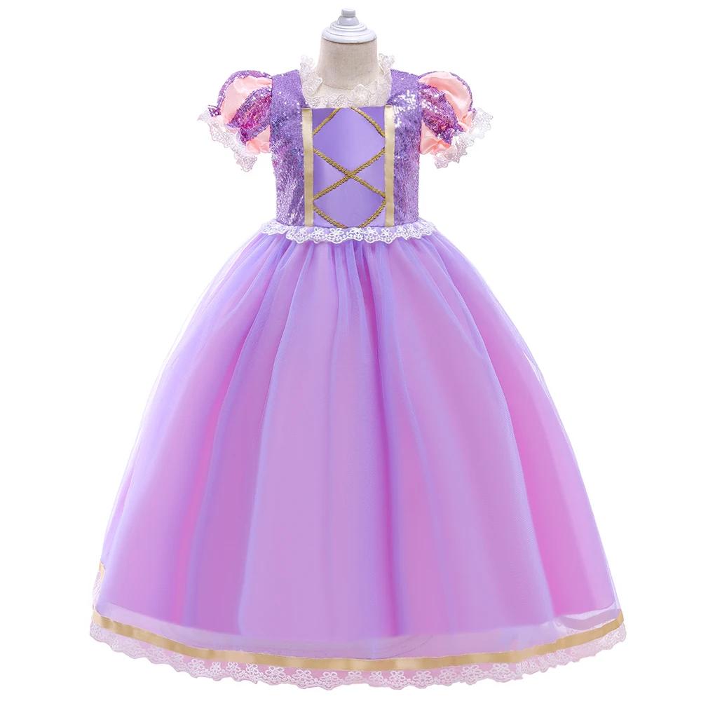 Costume Raiponce Cosplay Halloween Carnaval - Robe Princesse Anniversaire Noël Mariage Enfant