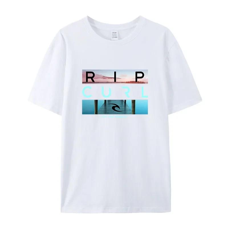 Vente Rip Livethe recherche beauté Curl Logot-chemise pour hommes été incroyable qualité 100% coton 