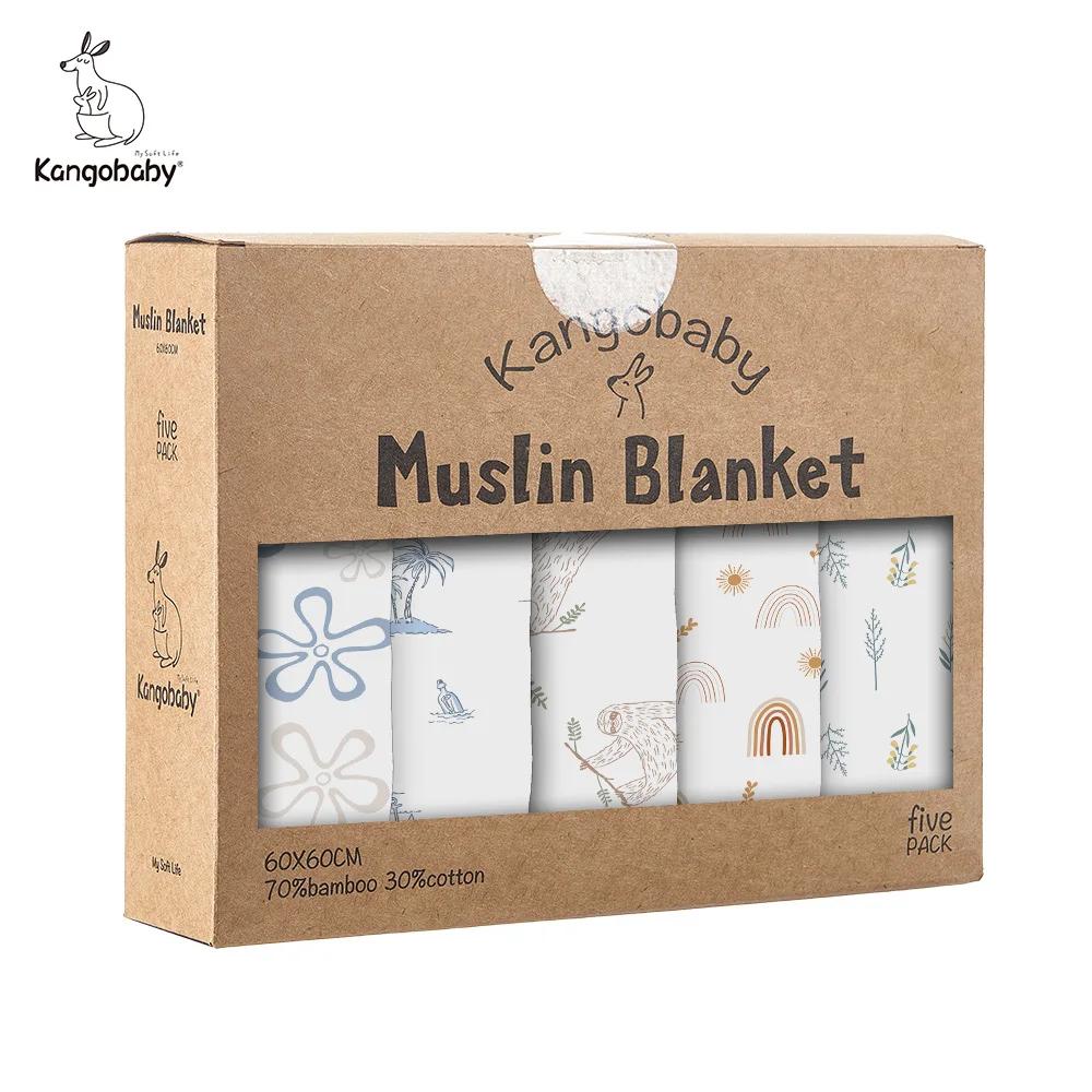 Kangobaby # Ma vie douce #   Couverture multifonctionnelle en mousseline de coton et bambou, ensembl