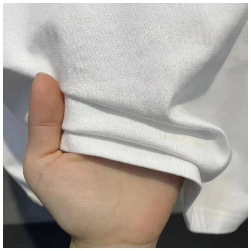 Nouveau T-shirt Homme Col Rond Manches Courtes 100% Coton Lourd Tendance Été 2026 – Imprimé Décontra