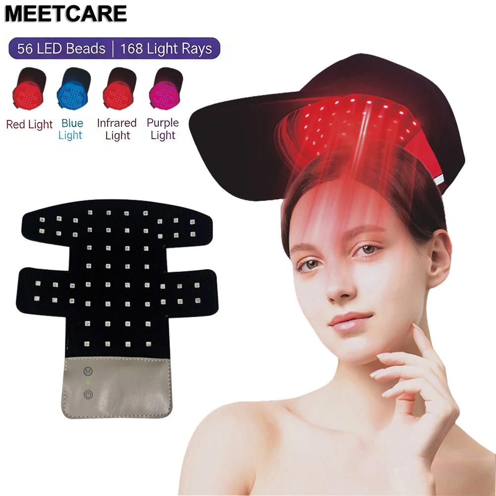 Casque de Croissance Capillaire LED 56 LED, Thérapie par Lumière Rouge Infrarouge 660nm & 850nm, Ant