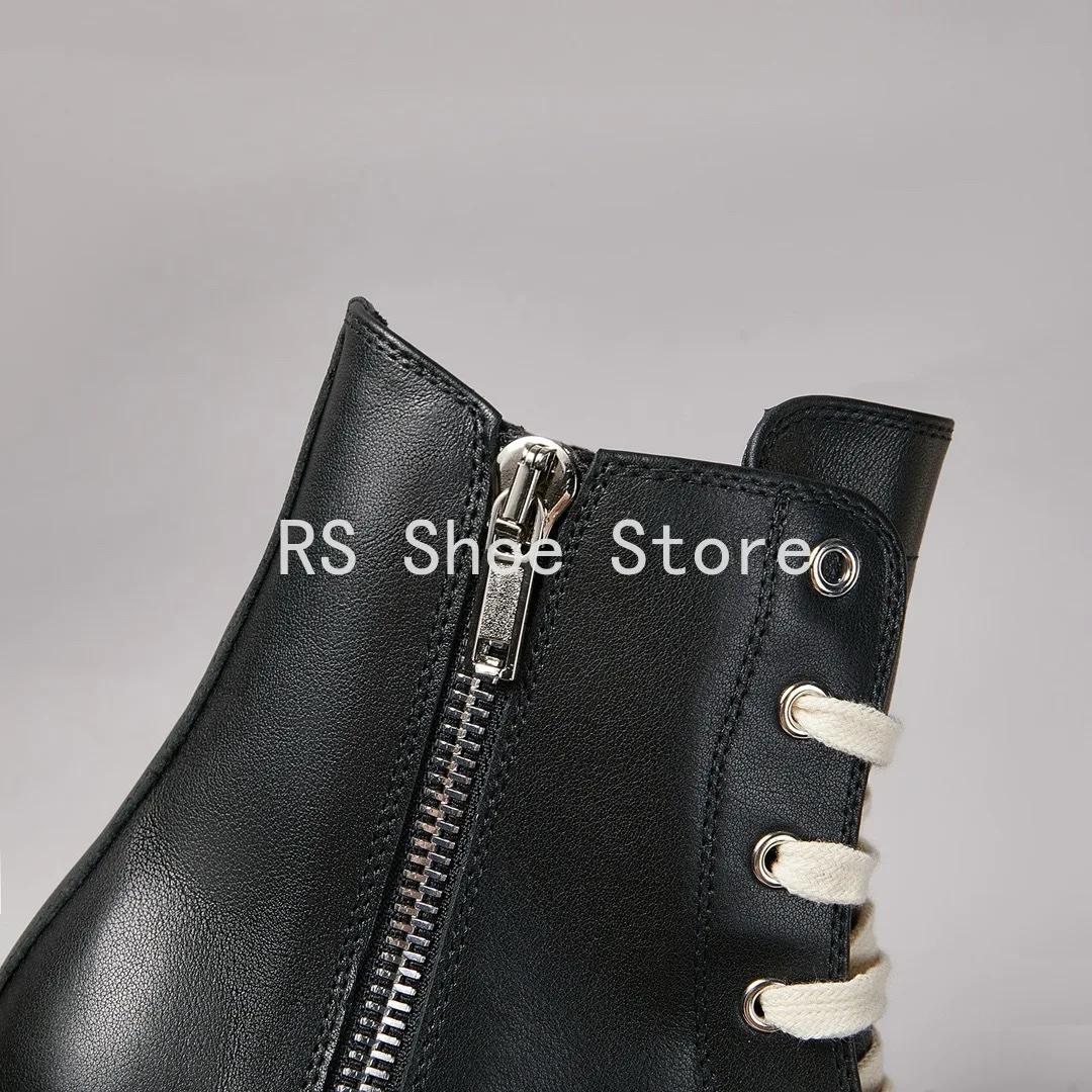 Ro Boot – chaussures montantes en cuir noir pour hommes et femmes, baskets classiques de styliste av