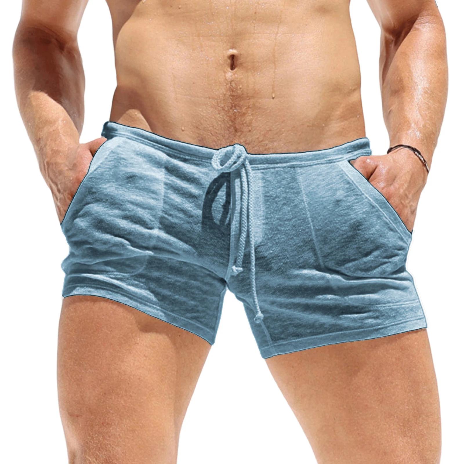 Shorts d'été pour hommes avec cordon de serrage et poches, shorts décontractés élégants de couleur u
