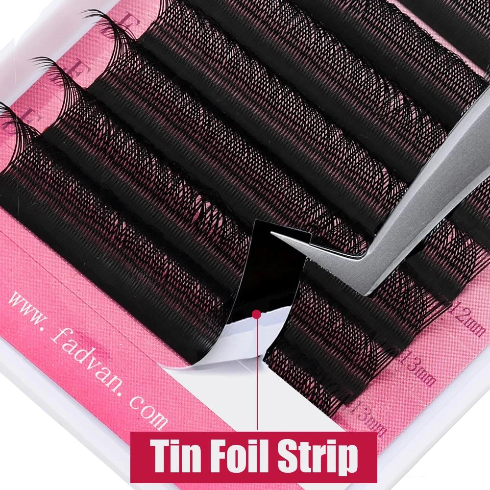 Fadvan 10 pièces/lot Extensions de cils en forme de Y, courbure C/D, double pointe, en vison naturel
