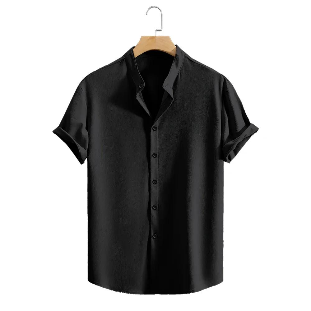 Chemises de plage décontractées à manches courtes pour jeunes, couleur unie, ample, décontractée, re