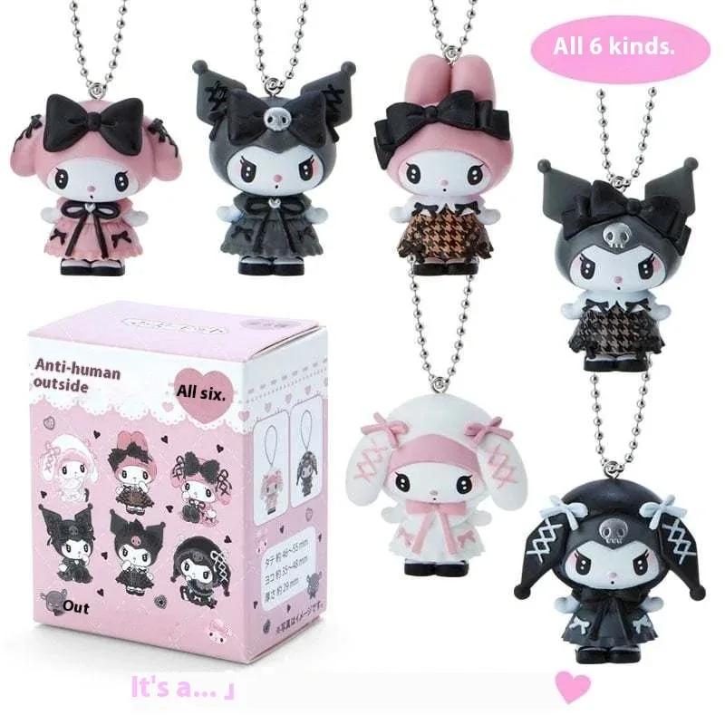 Sanrio Kuromi ma mélodie boîte aveugle Anime Figure Collection filles sac à dos porte-clés jouet Sur
