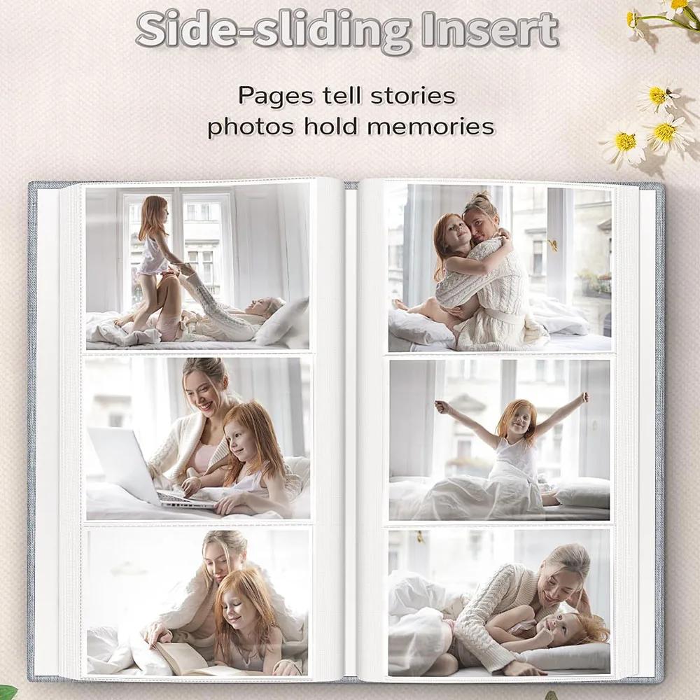 Album Photo en lin 300 pochettes pour livres Photos 4x6, Albums photos à enfiler, stockage de photos