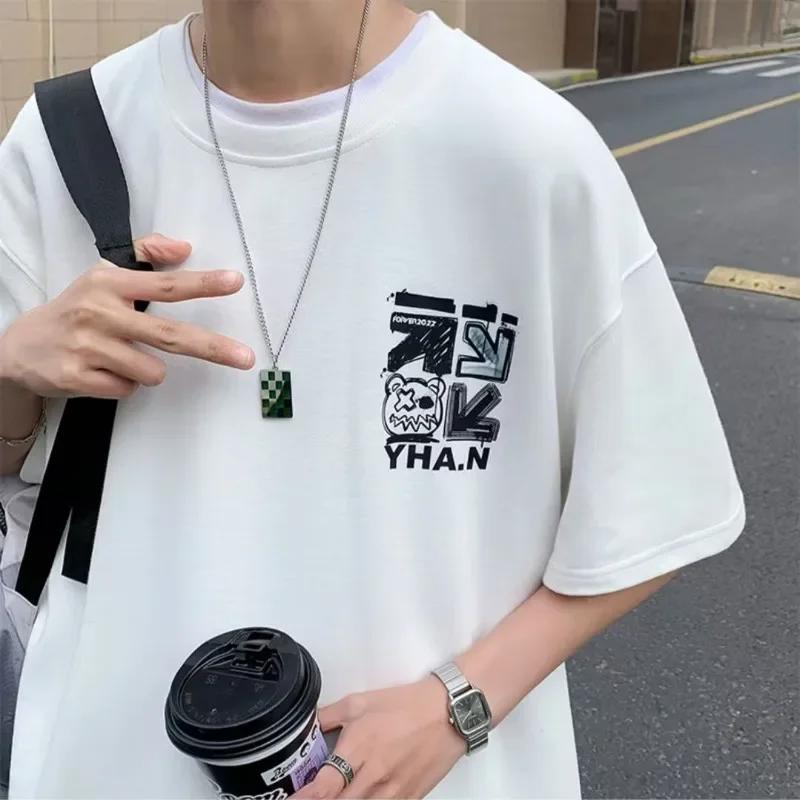 M-8xL printemps hommes T-shirt manches courtes dessin animé Graffiti imprimé mâle femelle Alphabet