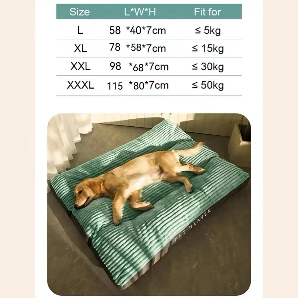 Grand tapis en velours côtelé pour chiens de taille moyenne et grande, lit de couchage surdimensionn