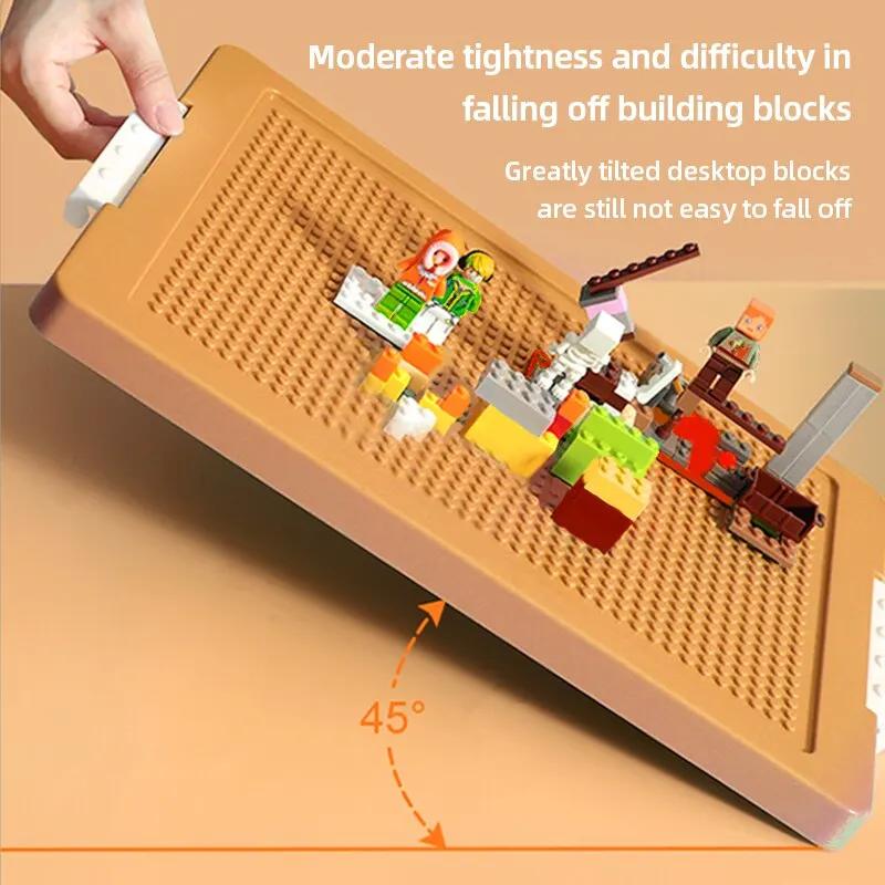 Boîte de rangement en plastique en forme de brique pour blocs de construction, bac empilable, jouets