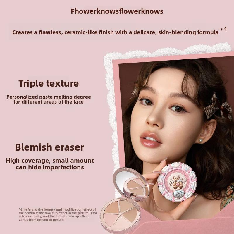 Flower Knows The Sweetie Bear Collection Palette anti-cernes 4 couleurs 6.4g crème éclaircissante ha