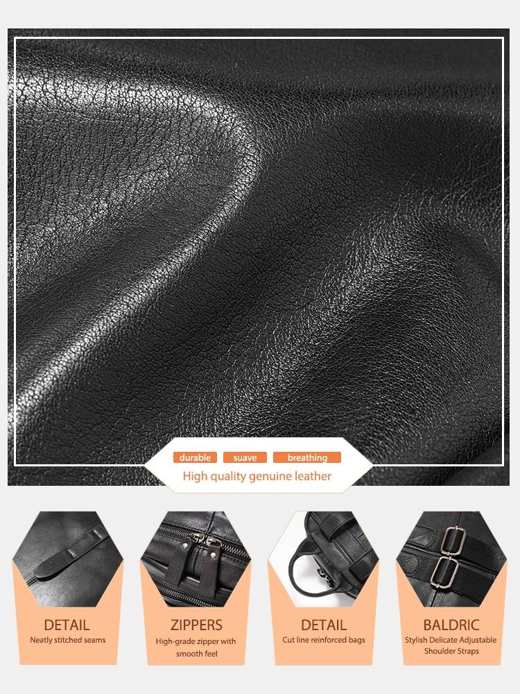 Zency – sac à dos en cuir véritable 100% pour femmes, grande capacité, pour les déplacements, les vo