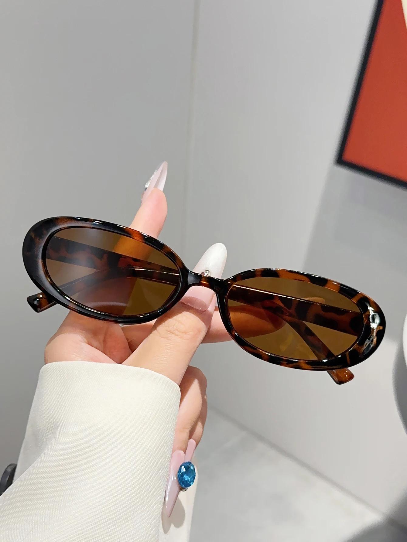Ensemble de lunettes mixtes à la mode, lunettes ovales, noir Chic, lunettes en coquille de tortue, a