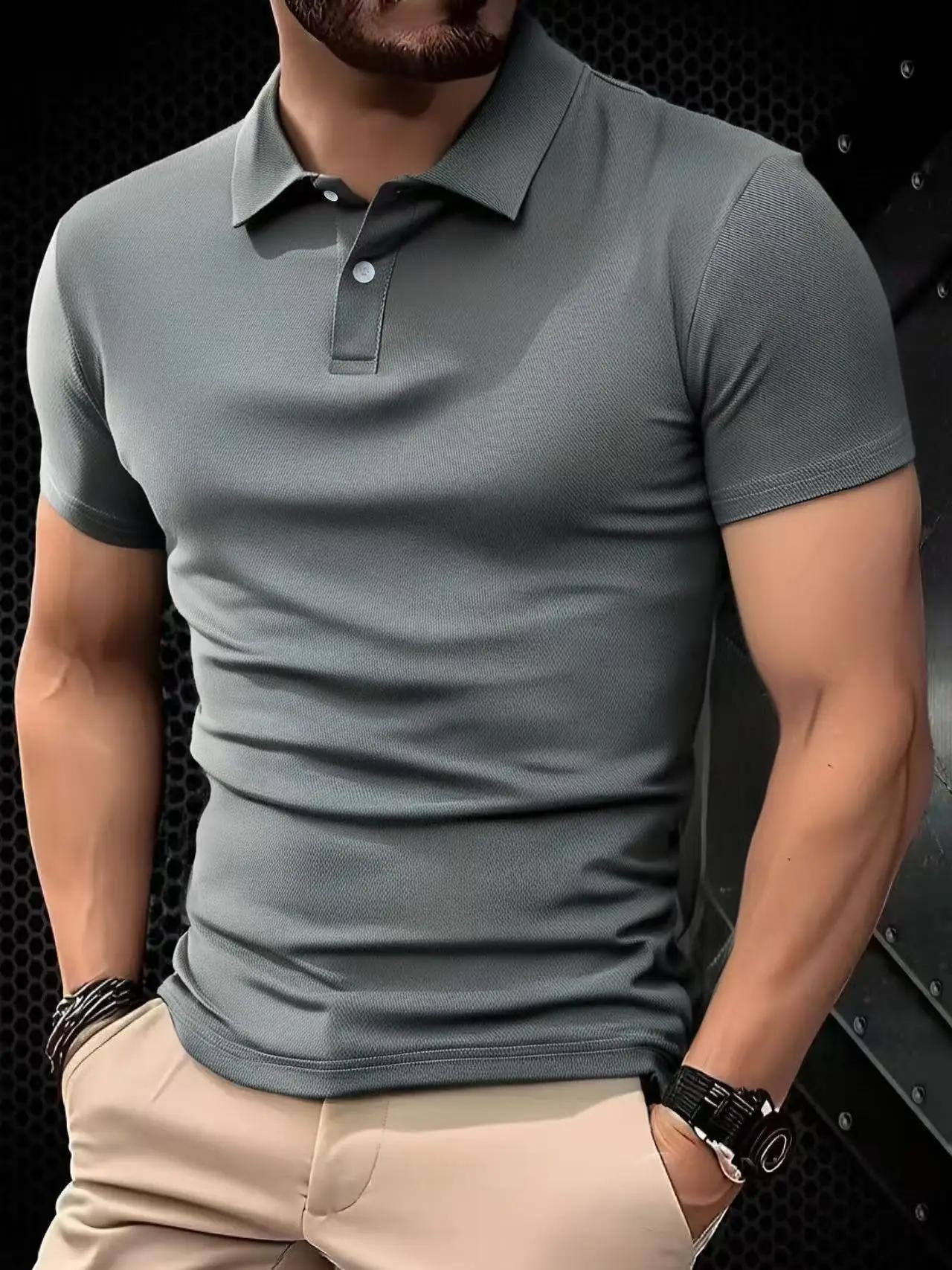 Polo de couleur unie ultra-léger pour hommes, chemise respirante à séchage rapide, anti-transpiratio