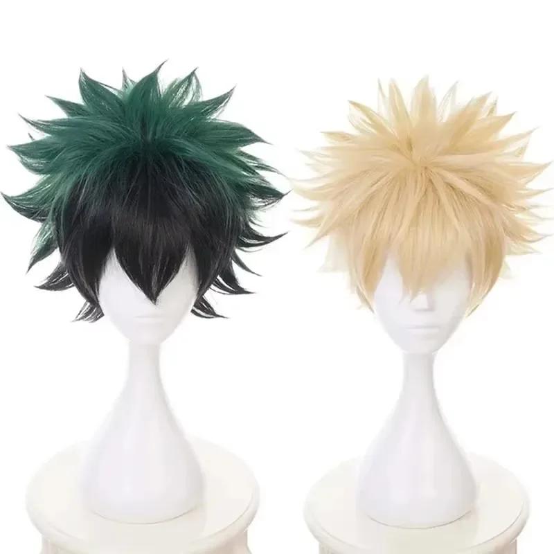 Perruque courte synthétique résistante à la chaleur pour cosplay My Hero Academia Midoriya Izuku Bak