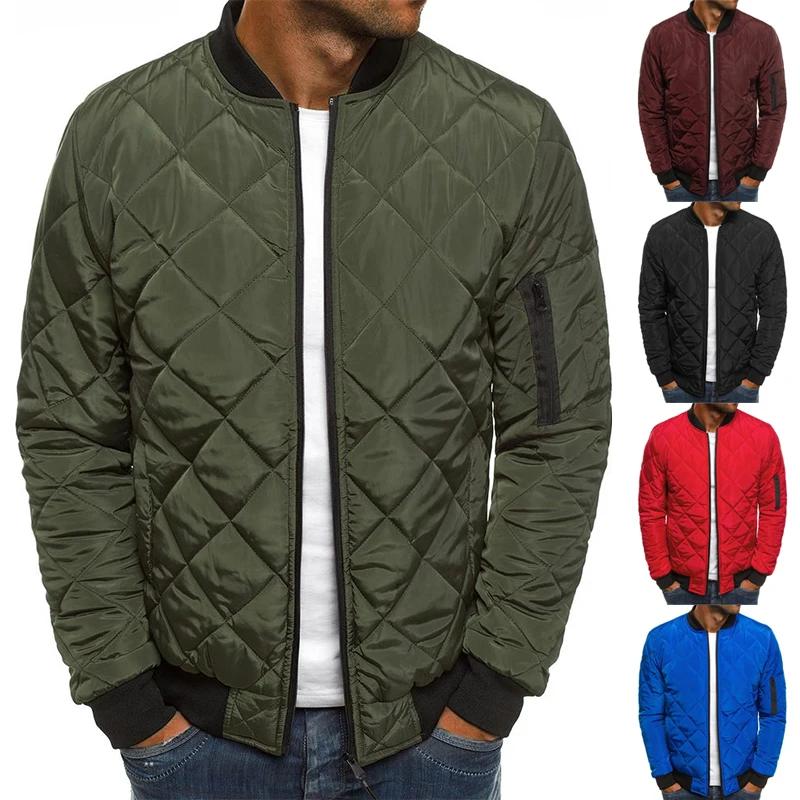 Veste d'hiver légère pressée en maille pour homme, col de Baseball, Vintage, vol décontracté, manche