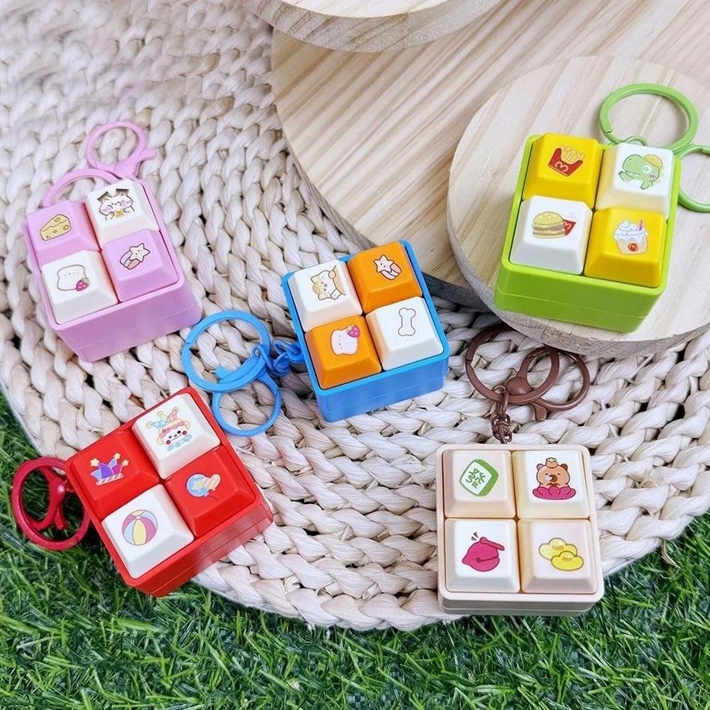 Nouveau dessin animé Fidget porte-clés bricolage clavier Keycap presser musique porte-clés touches b