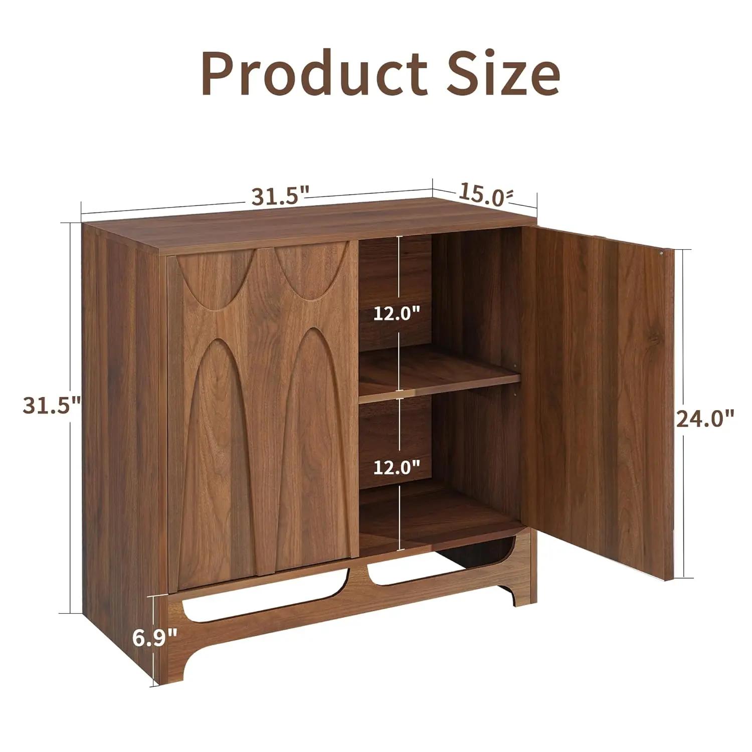 Buffet Buffet avec ensemble de rangement de 3, armoire de rangement moderne du milieu du siècle de 9