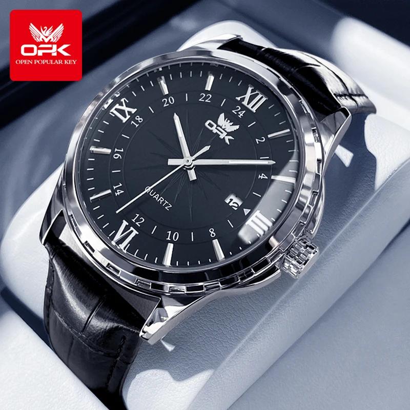 OPK-Montre à quartz avec ceinture en acier pour homme, calendrier touristique, marque, 6003