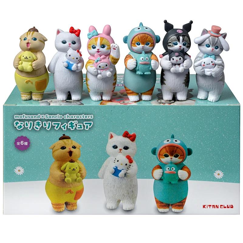 Mofusand requin chat boîte aveugle fruits animaux mignon Mini figurines Anime ornements poupées Fans