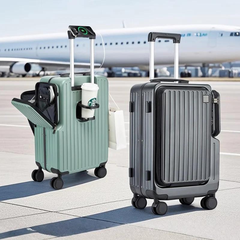 Valise à bagages à main à ouverture frontale, boîtier de chariot multifonctionnel de 20 pouces, cabi